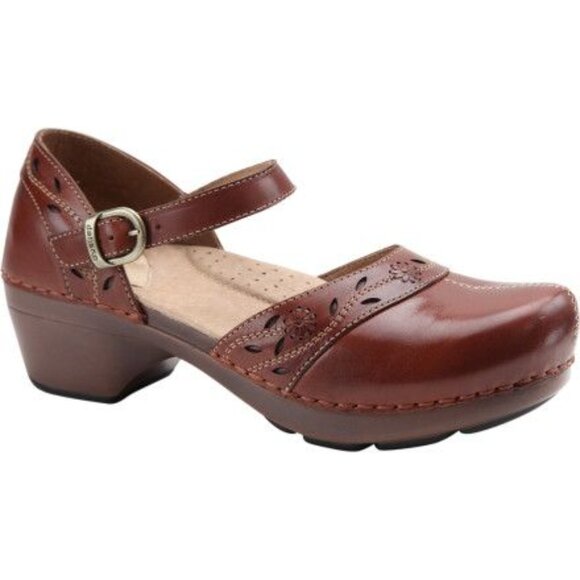 Dansko Brown Leather Mules - Picture 1 of 14